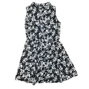 Bloomingdale Aqua - Floral Dress - Black sleeveless - Size L NWOT